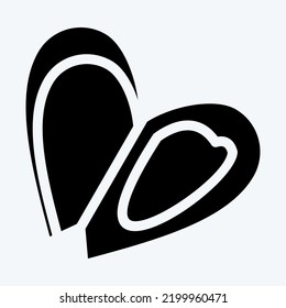 Icon Mussel. suitable for seafood symbol. glyph style. simple design editable. design template vector. simple illustration