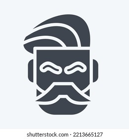 Icon Mustache And Beard. suitable for Barbershop symbol. glyph style. simple design editable. design template vector. simple illustration