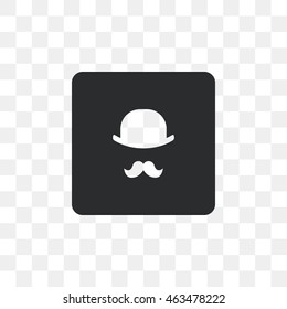 Icon mustache and bowler.