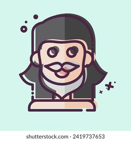 Icono Mustache. relacionado con el símbolo Hipster. Estilo MBE. diseño simple editable. ilustración simple