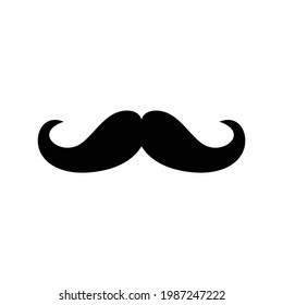 icon of mustache in solid black style