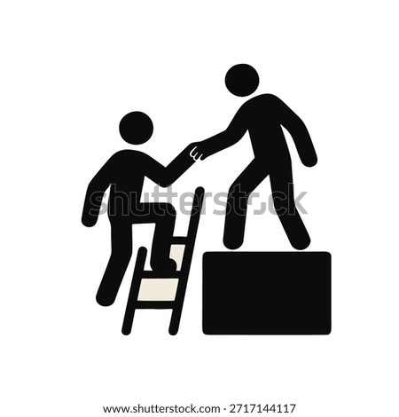 Icon "Mutual Aid": two hands helping each other climb a ladder.