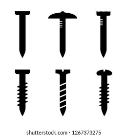 Icon of nail, bolt, screw. Editable vector 64x64 Pixel.