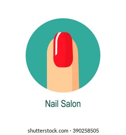 Icon Nail Salon Website. Flat Vector Illustration Isolated