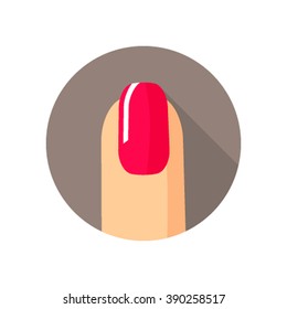 Icon Nail Salon Website. Flat Vector Illustration Isolated