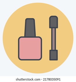 Icon Nail Treatment Items. suitable for Spa symbol. color mate style. simple design editable. design template vector. simple symbol illustration