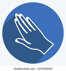 Icon Nailpolish auf der Hand. geeignet für Schönheitssymbol. langer Schattenstil. einfaches Design bearbeitbar. Designvorlage, Vektor. einfache Symbolillustration