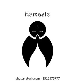 Icon namaste monk, vector art