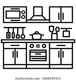 Icon Name Kitchen - An image depicting kitchen furniture, which can be inferred from the extracted path strings.