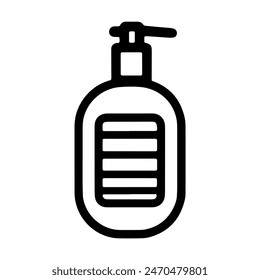  Icon Name Liquid Soap - An image depicting a liquid soap dispenser, which can be inferred from the extracted path strings. Outline Black