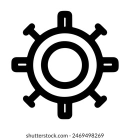 Configuraciones de nombre de icono: Imagen que representa un engranaje de Configuraciones, que se puede inferir de las cadenas de ruta extraídas. Contorno negro
