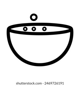 Icon Name Soup - An image depicting a bowl of soup, which can be inferred from the extracted path strings. Outline Black