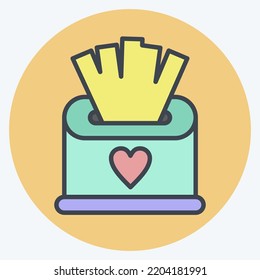 Icon Napkins. suitable for flu symbol. color mate style. simple design editable. design template vector. simple illustration