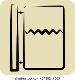 Icon National Flag. related to Qatar symbol. hand drawn style. simple design illustration.