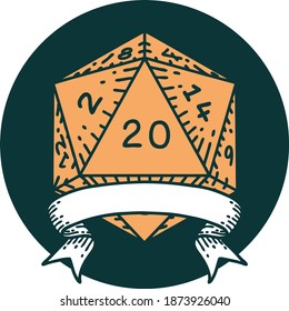 Icon Of Natural 20 Critical Hit D20 Dice Roll