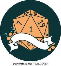 icon of natural one d20 dice roll