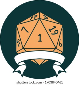 icon of natural one d20 dice roll