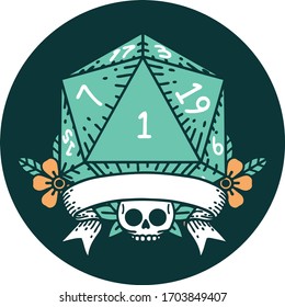 icon of natural one d20 dice roll