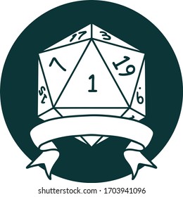 icon of natural one d20 dice roll