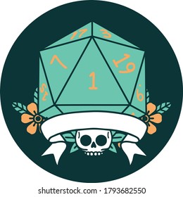 icon of natural one d20 dice roll