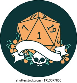 icon of natural one d20 dice roll