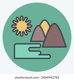 Icon Natural Park. related to City symbol. color mate style. simple design illustration