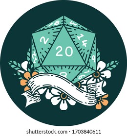 icon of natural twenty D20 dice roll