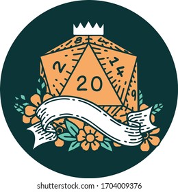 icon of natural twenty D20 dice roll