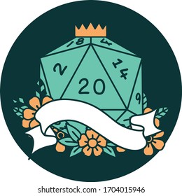 icon of natural twenty D20 dice roll