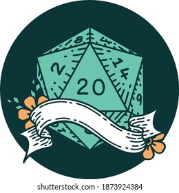 icon of natural twenty D20 dice roll