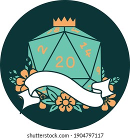 icon of natural twenty D20 dice roll
