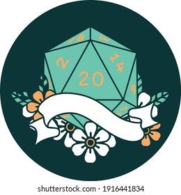 icon of natural twenty D20 dice roll