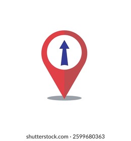 Icon Navigation Arrow in Map Pin Vector on a white background