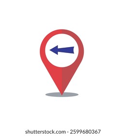 Icon Navigation Arrow in Map Pin Vector on a white background