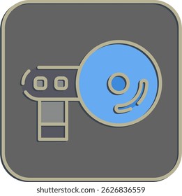 Icon navigation. Computer components elements. Icon in embossed style.