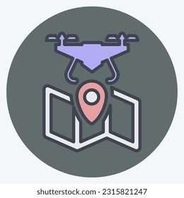 Icon Navigation. related to Drone symbol. color mate style. simple design editable. simple illustration