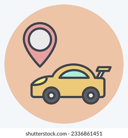 Icon Navigation. related to Racing symbol. color mate style. simple design editable. simple illustration