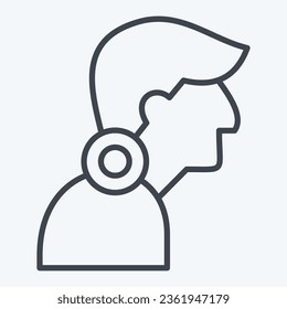 Icon Neck Pain. related to Body Ache symbol. line style. simple design editable. simple illustration