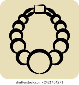 Icon Necklace 2. related to Ring symbol. hand drawn style. simple design editable. simple illustration