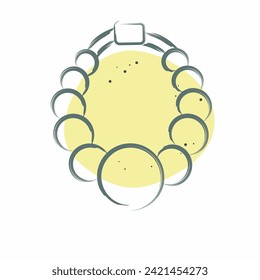 Icon Necklace 2. related to Ring symbol. Color Spot Style. simple design editable. simple illustration