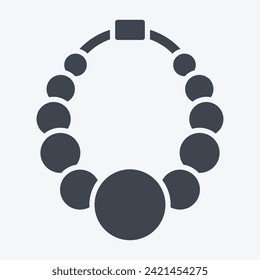 Icon Necklace 2. related to Ring symbol. glyph style. simple design editable. simple illustration