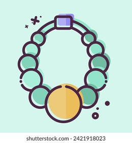 Icon Necklace 2. related to Ring symbol. MBE style. simple design editable. simple illustration