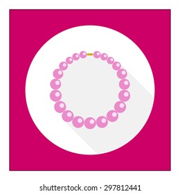 Icon of necklace made of pink beads