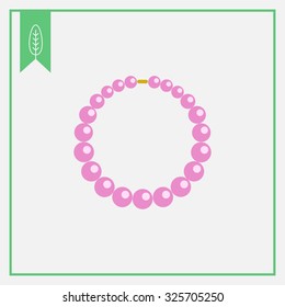 Icon of necklace made of pink beads