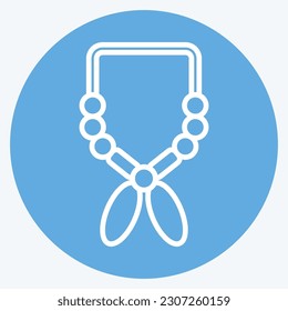 Icon Necklace. related to American Indigenous symbol. blue eyes style. simple design editable