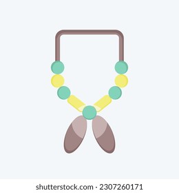 Icon Necklace. related to American Indigenous symbol. flat style. simple design editable