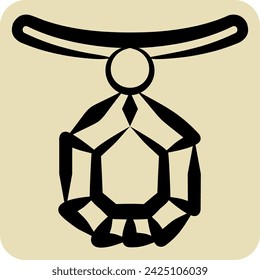 Icon Necklace. related to Jewelry symbol. hand drawn style. simple design editable. simple illustration