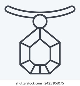 Icon Necklace. related to Jewelry symbol. line style. simple design editable. simple illustration