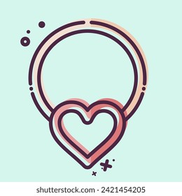 Icon Necklace. related to Ring symbol. MBE style. simple design editable. simple illustration