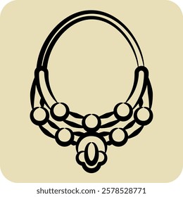 Icon Necklace. related to Summer symbol. hand drawn style. design editable